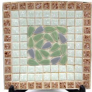 Mid Century Modern 1960s Ceramic Mosaic Tile Trivet Dish Plate Ashtray 5” VTG